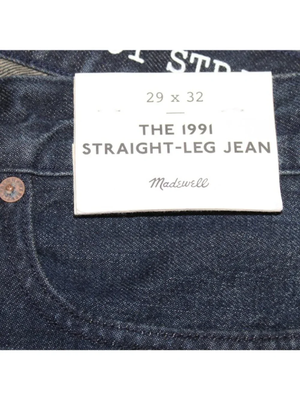 Madewell Men's The 1991 Straight-Leg Jean Beatty Wash Rigid 29 x 32 NWT